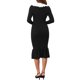 thumbnail image 3 of INSPIRE CHIC Vestido de Punto para Mujer Bodycon de Noche Fiesta de Cóctel Cuello con Solapa Vestido Midi de Manga Larga con Cola de Sirena M Negro, 3 of 6