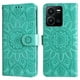 thumbnail image 5 of Funda tipo cartera FOXDOCK para Vivo Y22s/Y22 , diseño girasol en relieve, cuero PU, cierre magnético, soporte y tarjetero, 5 of 5