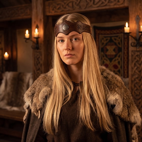Tiara Vikinga Medieval Celtas En Relieve Ajustable
