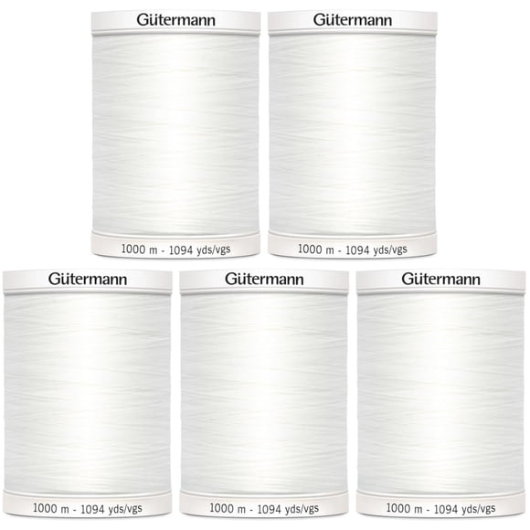 Thread Gütermann Sew-All, 1000 m, 100% poliéster, paquete de 5
