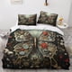 thumbnail image 2 of Juego de funda nórdica con estampado de flores y mariposas en 3D, funda nórdica colorida, juego de ropa de cama de 3 piezas para niños y niñas con cierre de cremallera., 2 of 3