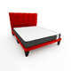 thumbnail image 1 of Cama europea 2 plazas + Colchon con respaldo y bases divididas Rojo Felpa, 1 of 4