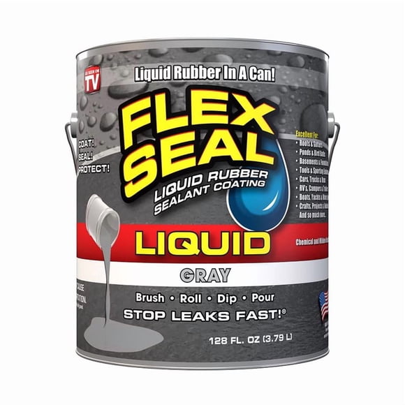 Revestimiento sellador de caucho líquido Flex Seal, gris, 3,8 L (paquete de 2)