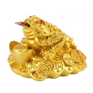 Bothyi - Figura De Rana De La Riqueza, Figura De Rana Feng Shui Para Estante, Gabinete De Entrada Para El Hogar, Grande