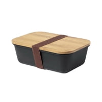 Importclick - Contenedor Tupper Hermético Pp Bambú Thadan Negro 1000 Ml