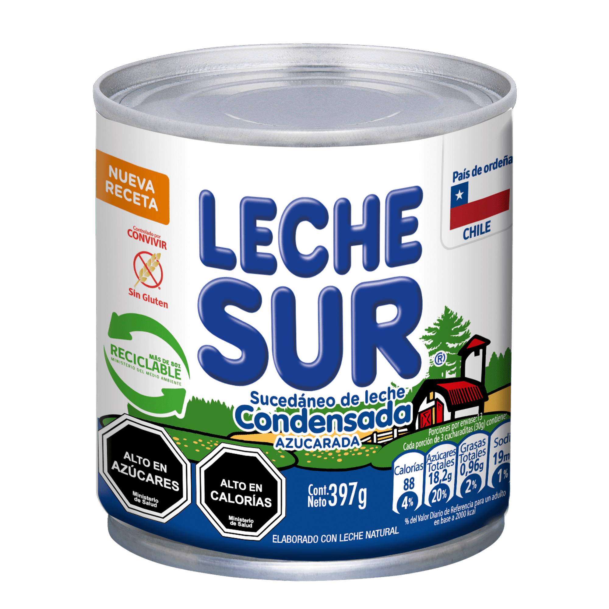 Leche Sur - Pack X4 Sucedáneo De Leche Condensada Lata 397g