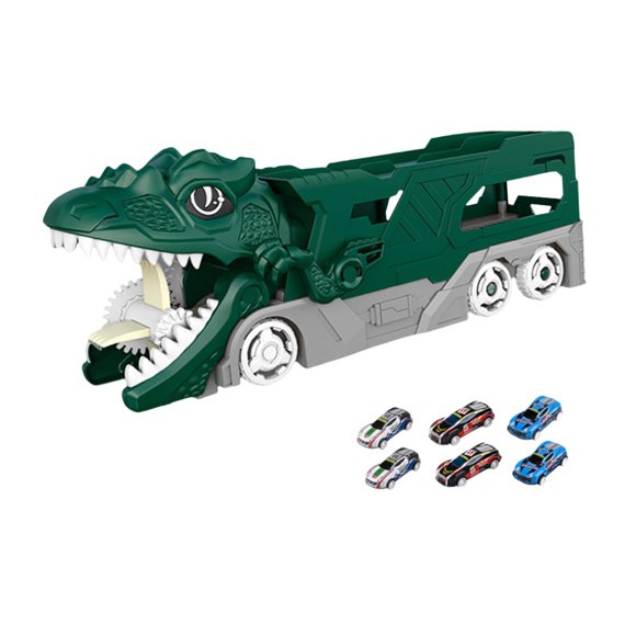 Dinosaur Hauler Track Toy Novedad Para Niños De 3 Años Regalo De Cumpleaños Verde