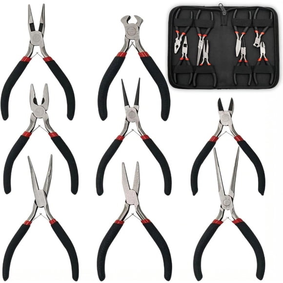 Set Mini Alicates Para Joyeria 8 Piezas Acero Carbono