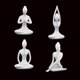 thumbnail image 4 of 4 Piezas Cerámica Yoga Figura Ornamento Estatua Escultura Zen Jardín Escritorio Decoración, 4 of 4