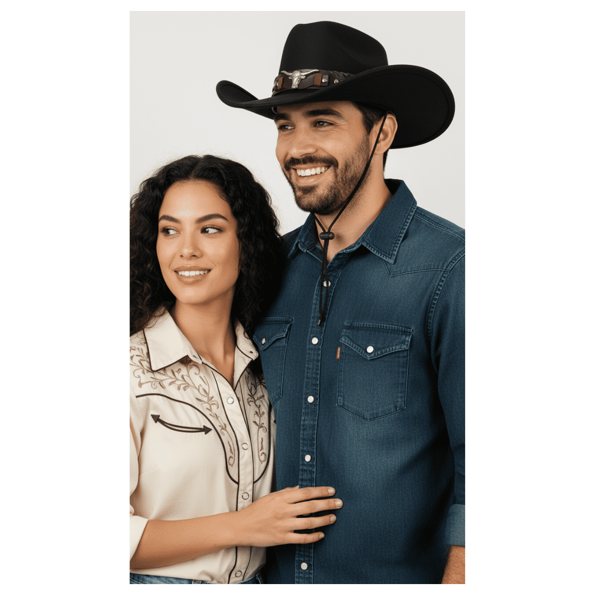 Genérico - Sombrero Vaquero Estilo Western Cowboy Unisex Adulto Negro Talla Única