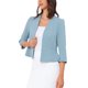 thumbnail image 4 of INSPIRE CHIC Elegante Blazer Corto para Mujeres Conjunto de Regreso a Clases para Maestras Abierto al Frente Sin Cuello Manga 3/4 Chaqueta de Traje de Negocios Peplum XS Azul, 4 of 6