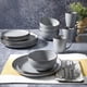 thumbnail image 5 of Juego de vajilla Gibson Home Rockaway con borde gris/dorado, 16 piezas, 5 of 7