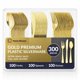 thumbnail image 1 of Juego de Cubiertos HOME BREEZE 300 piezas Plástico Dorado Resistente, 1 of 9
