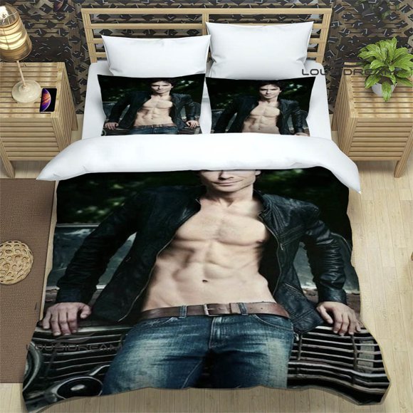 The Vampire Diaries Damon salvatore Bedding Sets exquisite bed supplies set duvet cover bed comforter set bedding birthday gift Bed Sheets