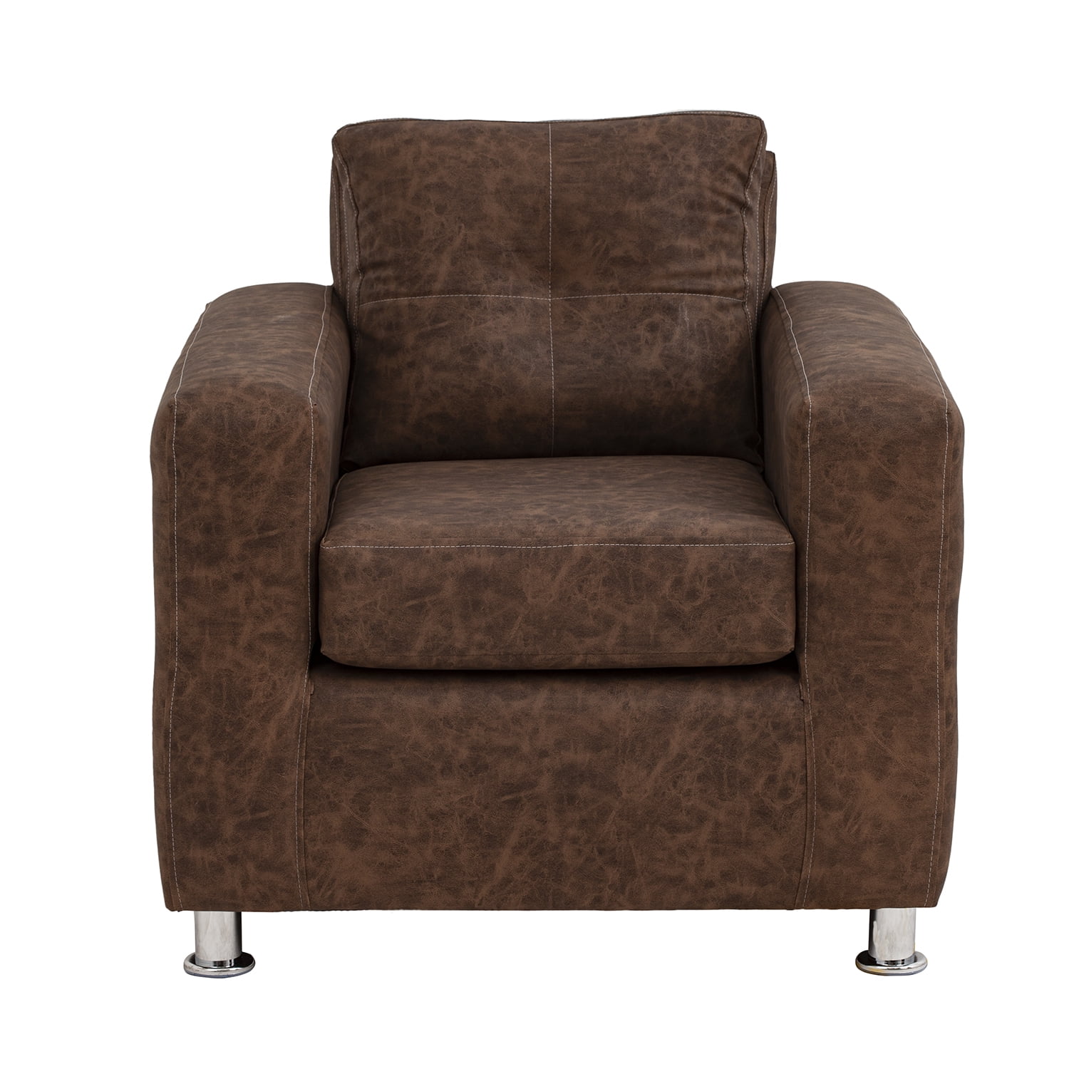 Muebles América - Sofá George 1 Cuerpo Cuero Auris Café