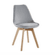 thumbnail image 1 of Silla De Comedor Tulip Tapizado Terciopelo O Felpa Con Base Madera - Gris, 1 of 3