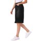 thumbnail image 4 of INSPIRE CHIC Falda de Mezclilla para Mujer de Cintura Alta con Bolsillos Traseros y Abertura, Falda Lápiz a la Rodilla L Negro, 4 of 6