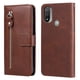 thumbnail image 1 of Funda con Cremallera para Motorola MOTO E20/E30/E40, Carcasa Cartera de Cuero PU con Soporte y Tarjetero, 1 of 6
