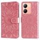 thumbnail image 2 of Funda tipo cartera FOXDOCK para Vivo Y36 4G/5G , diseño girasol en relieve, cuero PU, cierre magnético, soporte y tarjetero, 2 of 5
