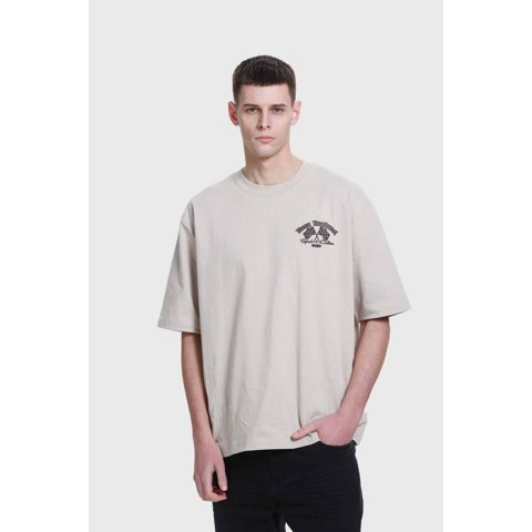 Fashionspark - Polera Hombre Doble Print Beige - V