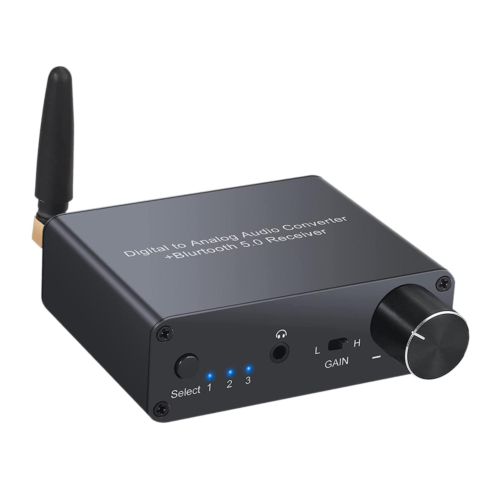 Magideal - Convertidor De Audio Analógico De 192 Khz, Convertidor Óptico A Rca, Receptor Bluetooth 5.0, Control De Volumen, Adaptador De Audio Para Dvd