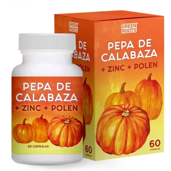 Pepa De Calabaza + Zinc + Polen 225 mg;75 mg;15 mg x 60 Cápsulas