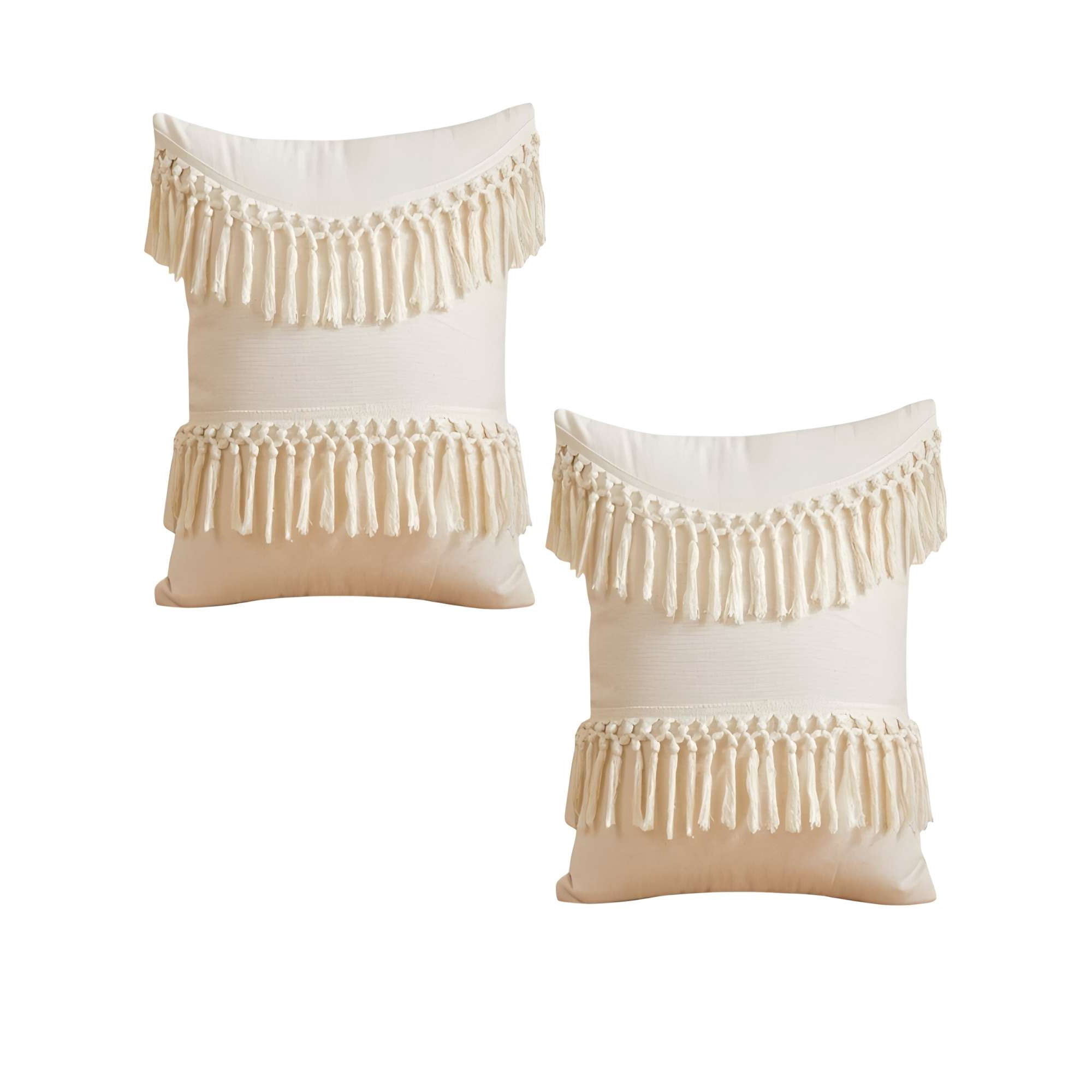 Genérico - Pack De 2 Fundas De Cojin Fleco Lino 45x45 Beige 01