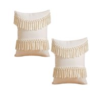 Genérico - Pack De 2 Fundas De Cojin Fleco Lino 45X45 Beige 01