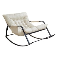 Bothyi - Mecedora Con Respaldo Alto, Sillón Moderno Para Salón, Guardería, Gris Crema