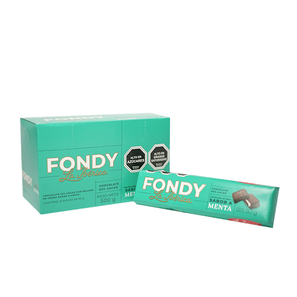 Pack X10 Chocolate en barra Bitter Menta 50g La Ibérica