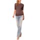 thumbnail image 2 of INSPIRE CHIC Suéter de Manga Corta para Mujer Cuello Redondo Otoño Invierno Tejido Casual Suéteres Top M Marrón, 2 of 6