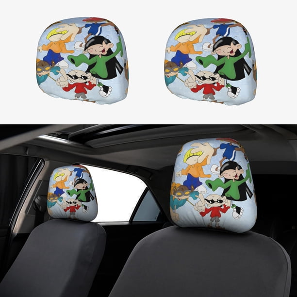KND: Los Chicos del Barrio Funda Protectora Universal para Reposacabezas de Coche, Funda Elástica para Reposacabezas de Asiento de Auto, Funda de Tela Antipolvo, Accesorios de Interior 2 Piezas