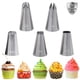 thumbnail image 1 of 5 boquillas grandes de acero inoxidable para decoración de pasteles, kit de boquillas para glaseado 1M/4B/2D/1A/D66, para repostería casera, cupcakes, pasteles, cremas y galletas., 1 of 8