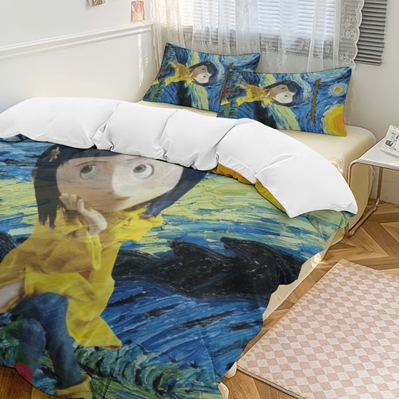 Oi; Coraline Comforter Set Soft 3 Pcs Twin Bedding Sets Thicken for All Season