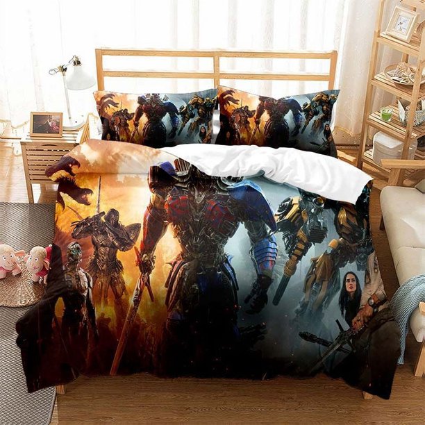Transformer 3 PCS Comforter Set with 2 Pillowcases,Trans_formers Bedding Set Sheet Set for Kids Adults,All Season Lightweight