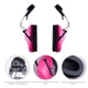 thumbnail image 2 of Casco con cancelación de ruido, orejeras ajustables, HUARUI, color rosa, 2 of 7