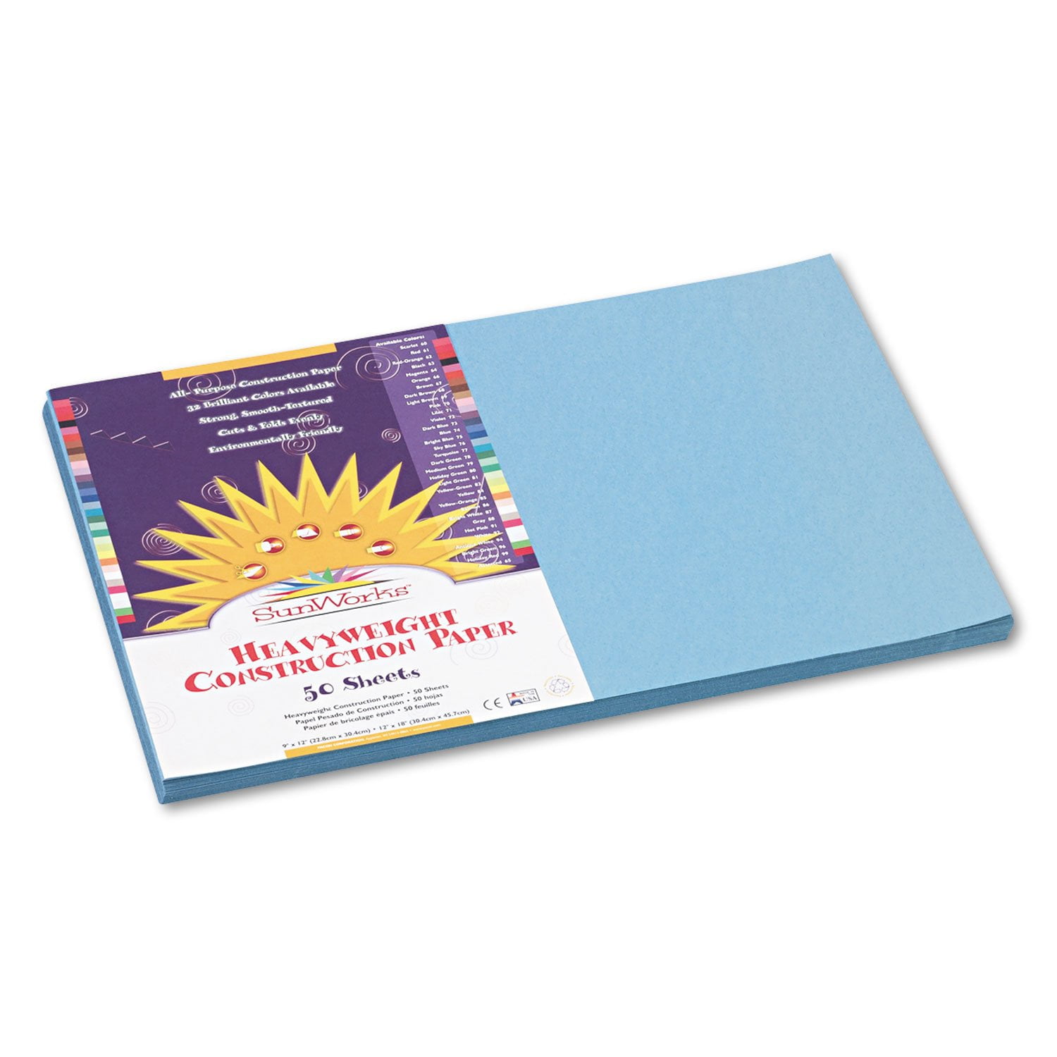 Papel De Construcción Pacon Pac7607 De Colores Brillantes 50/pk