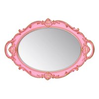 Genérico - Set 2 Bandeja Espejo Decorativa Rosada Organizador Jhn