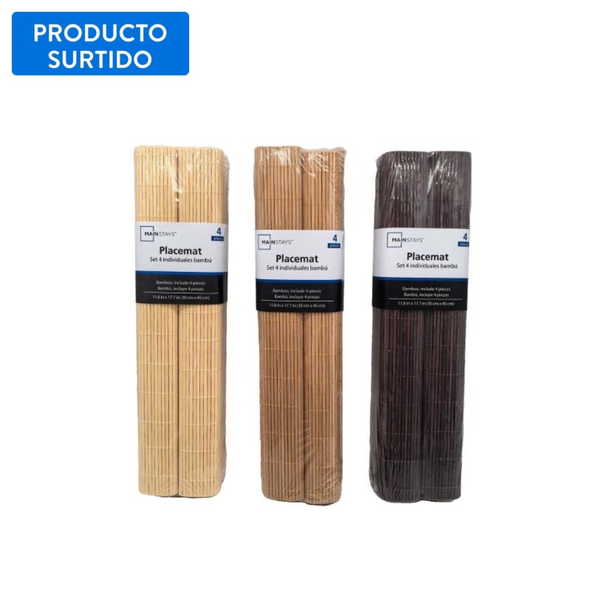 Set 4 Individual Bambu Bambú 1 Un Mainstays