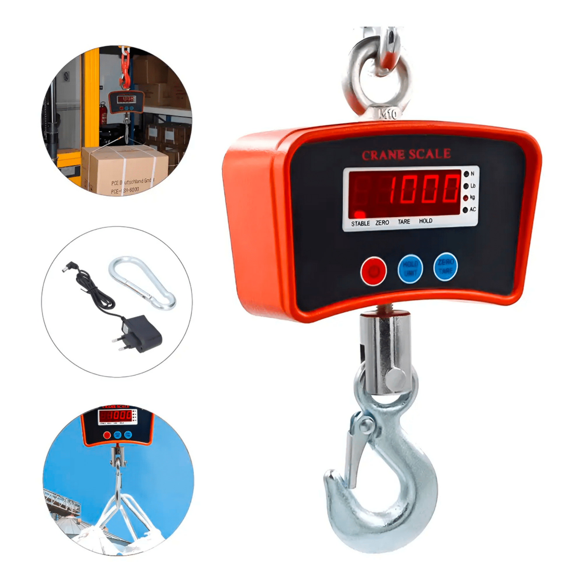 Aspor - Balanza Romana Pesa Digital 1 Tonelada Con Gancho Industrial