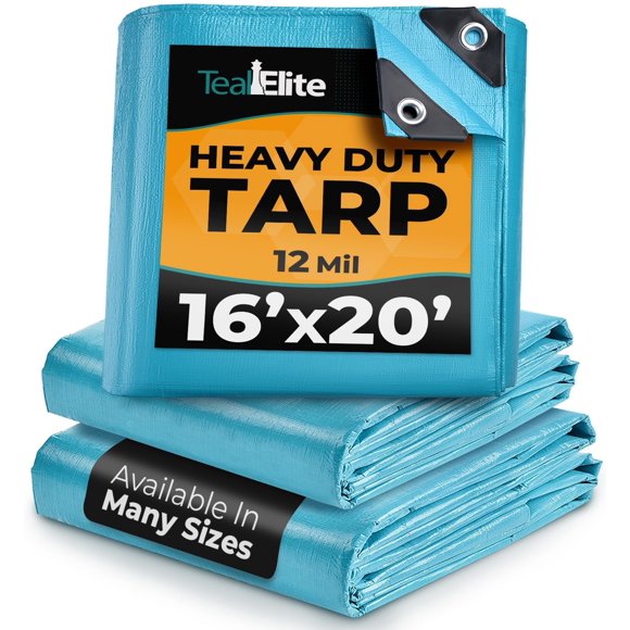 Tarp Teal Elite, resistente al agua, 4,9 x 6 m, color azul