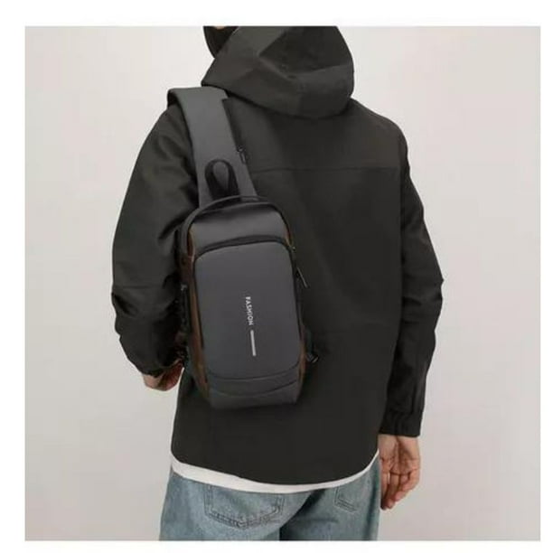 Bolso De Hombro Cruzado Para Hombre, Mochila Usb Pequeña Lider