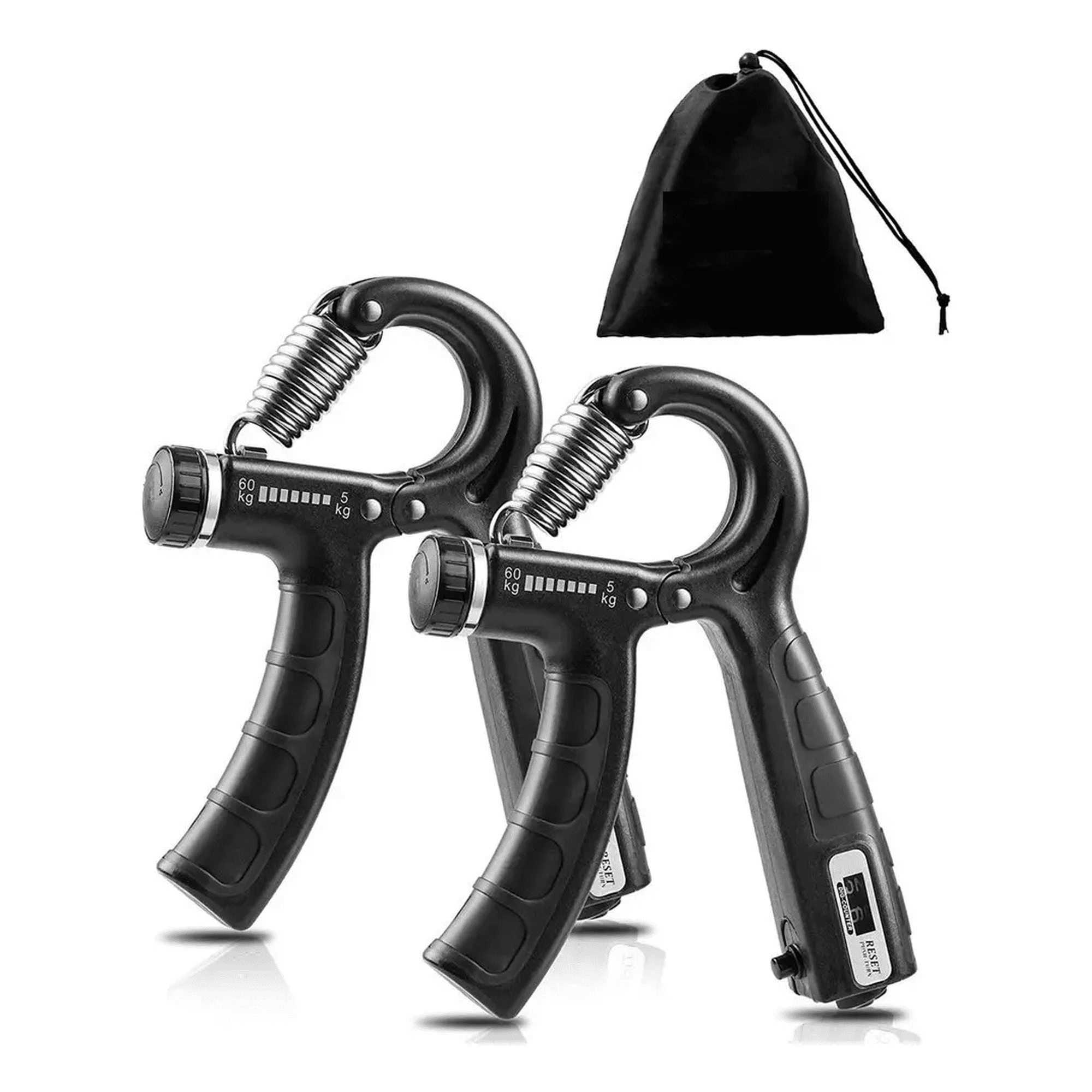 hand Grip Ejercitador De Manos Belug Fitnics Ajustable 5 A 60 Kg Color Negro