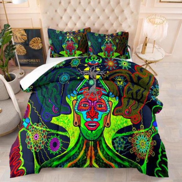 Arts Floral Multicolor 03 CHZ0 Quilt Duvet Cover Set Queen Bedroom Decor3-Piece Bedding Set