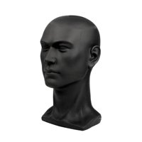 Magideal - Cabeza De Maniquí Masculino, Modelo De Exhibición De Peluca, Cabeza De Maniquí Multifunción, Soporte Para Peluca Para Tienda, Peluquería, Estilismo, S Negro Mate