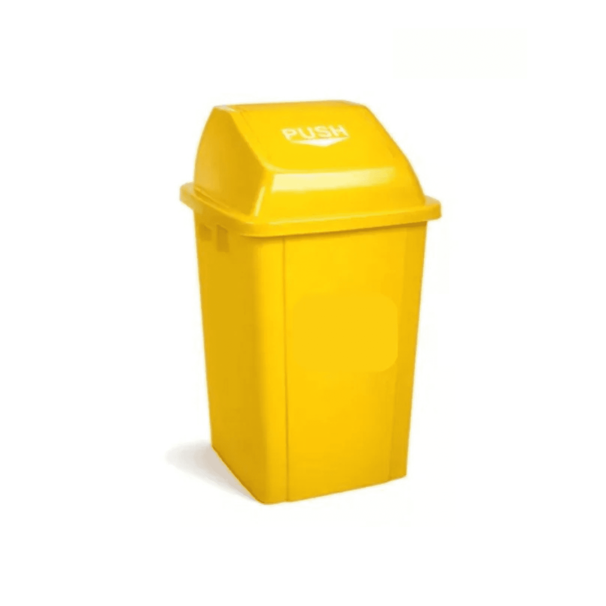 Industrial Partner - Basurero Plastico Tapa Push 60 Litros - Amarillo