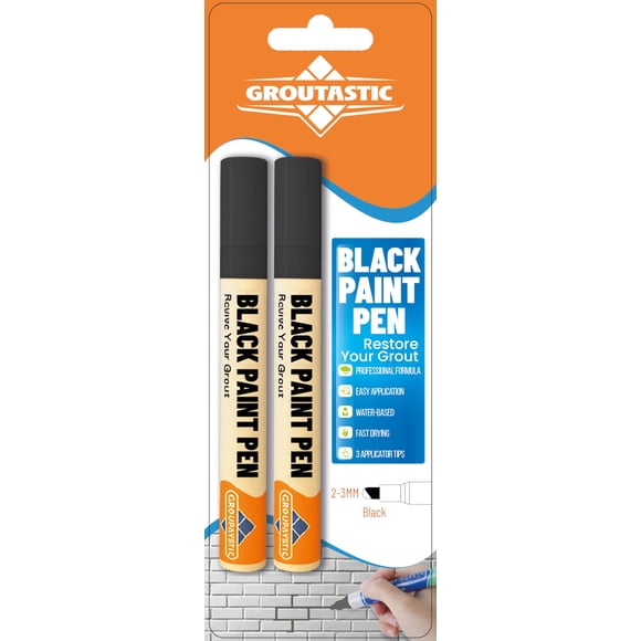 Marcador para juntas Groutastic, paquete de 2, pintura negra impermeable