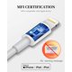 thumbnail image 3 of Cable de carga Uzento USB a Lightning para iPhone de 6 pies, paquete de 2, 3 of 6