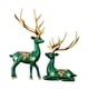 thumbnail image 1 of 2x Escultura De Ciervo Para Mesa, Decoración De Interior De Casa, Adorno De Ciervo Verde, 1 of 3