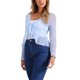 thumbnail image 4 of INSPIRE CHIC Bolero de Malla con Volantes de Manga Larga Casual para Mujer con Lazo XS Azul Claro, 4 of 6